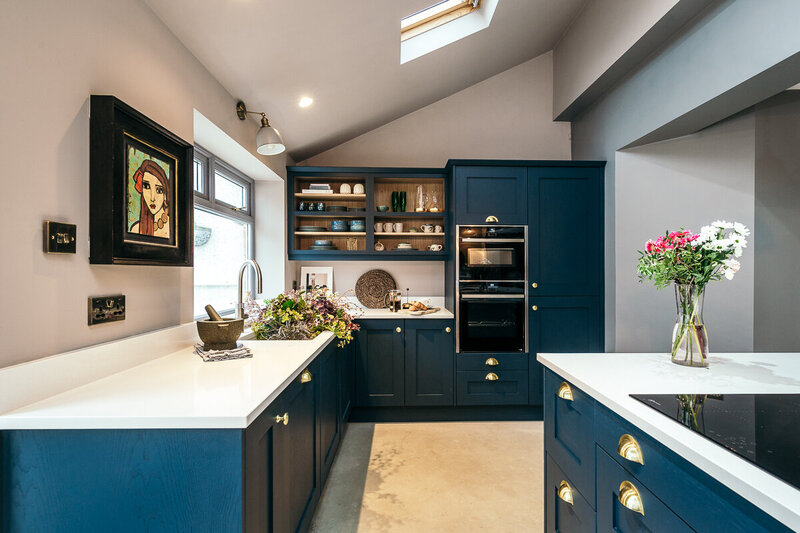 real estate property photography liverpool blue kitchen