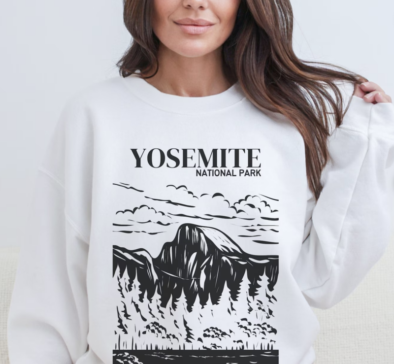Yosemite National Park Sweatshirt - White