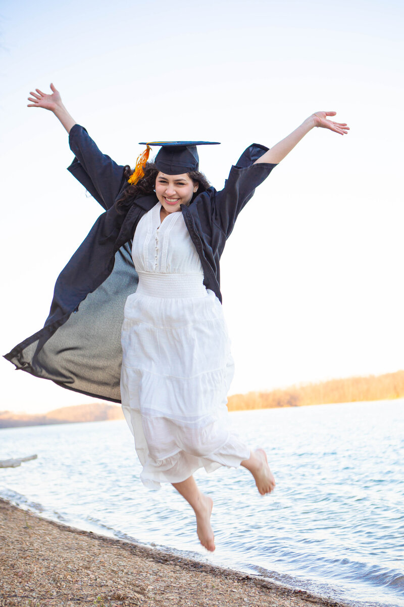 Graduation Cap and Gown Senior Photo