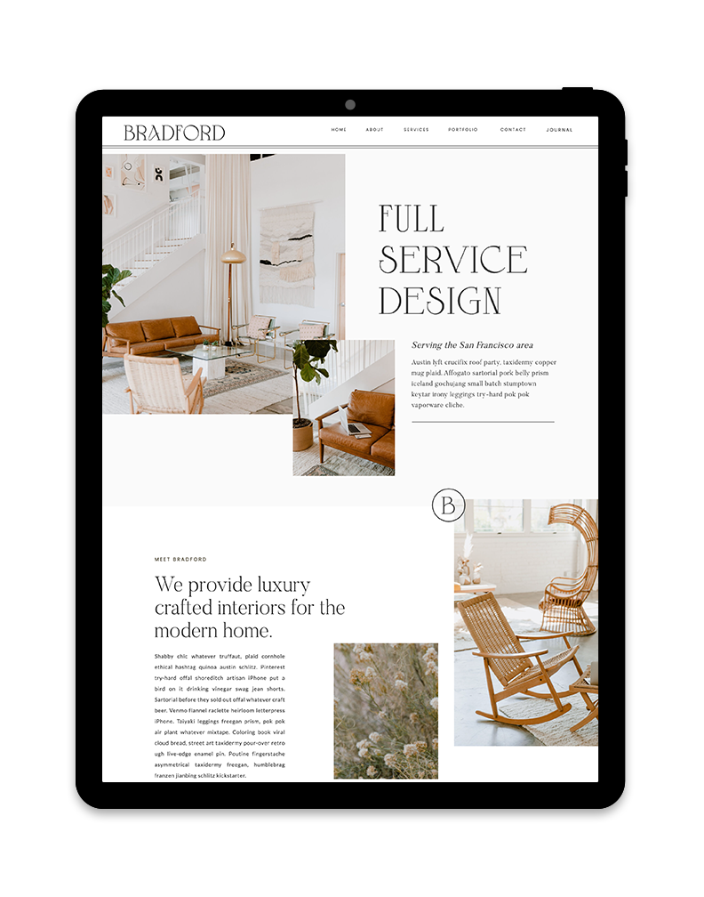 mockup of Showit Template