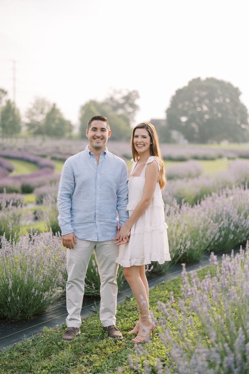 Couple gets engaged at lavender field Within You Farm
