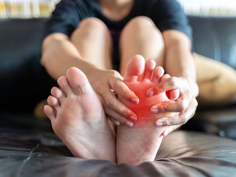 An image showing the bottom of foot swollen
