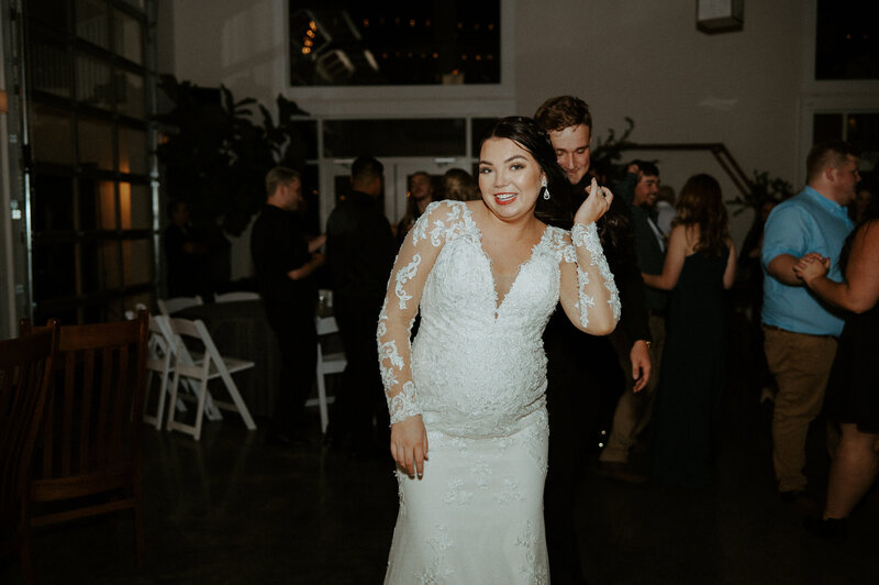 bride on the dance during a wedding reception