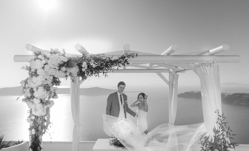 modern Minimalist for intimate wedding in santorini Greece