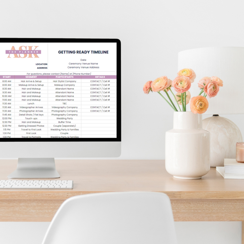 Wedding Day Timeline template(2)
