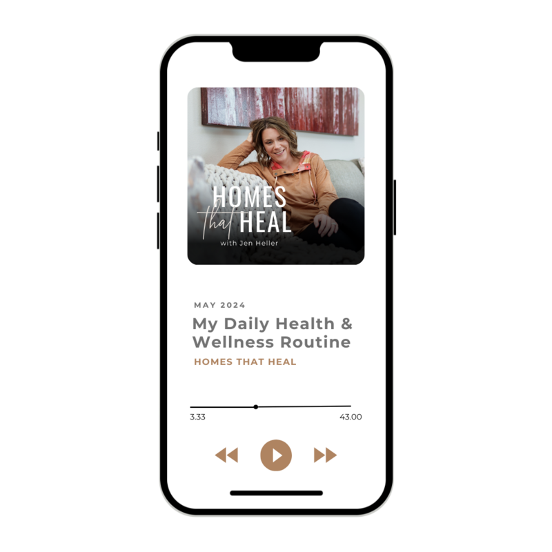 Homes that Heal Podcast displayed on a mobile phone