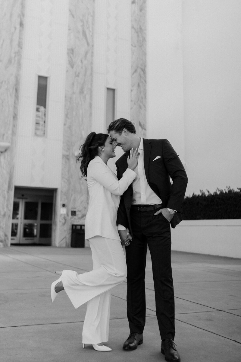 Bride and Groom Elopement City Hall Photoshoot
