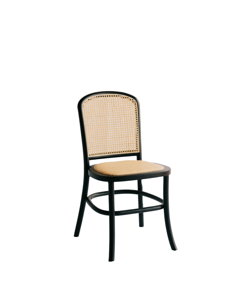 black rattan back chair