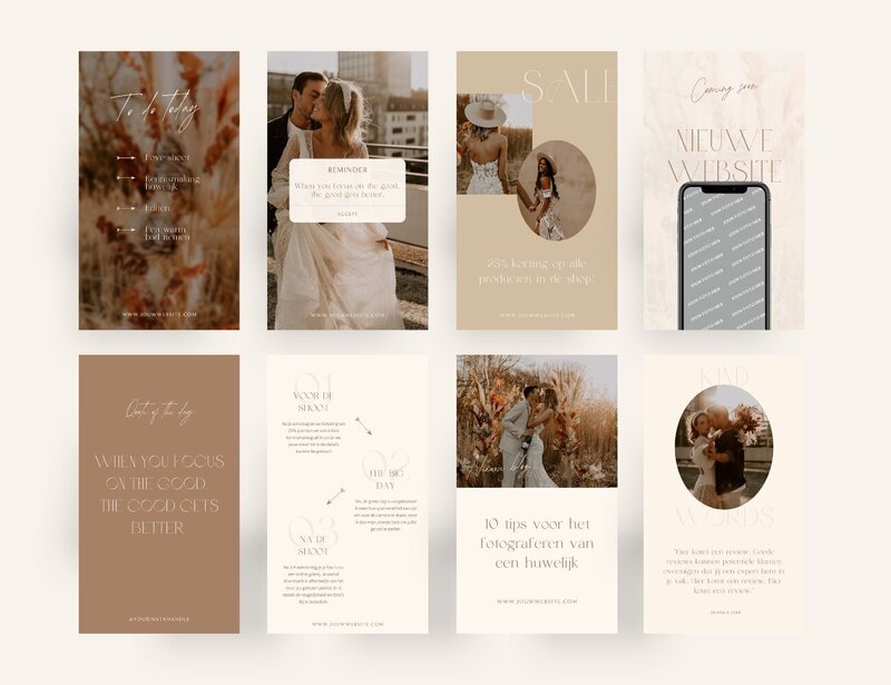 Boho Instagram story templates voor fotografen