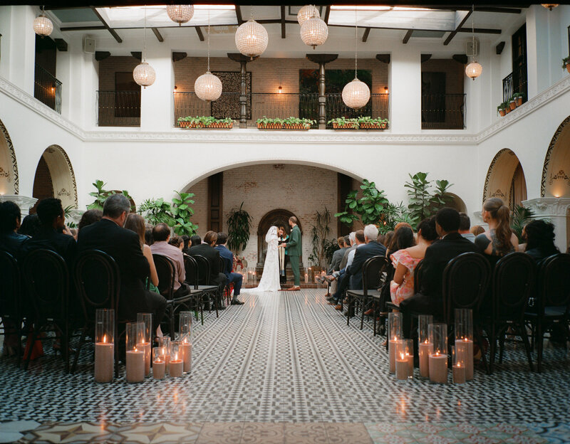 A medium format photograph of Villa Antonia wedding vanue captured by Texas film wedding photographer.