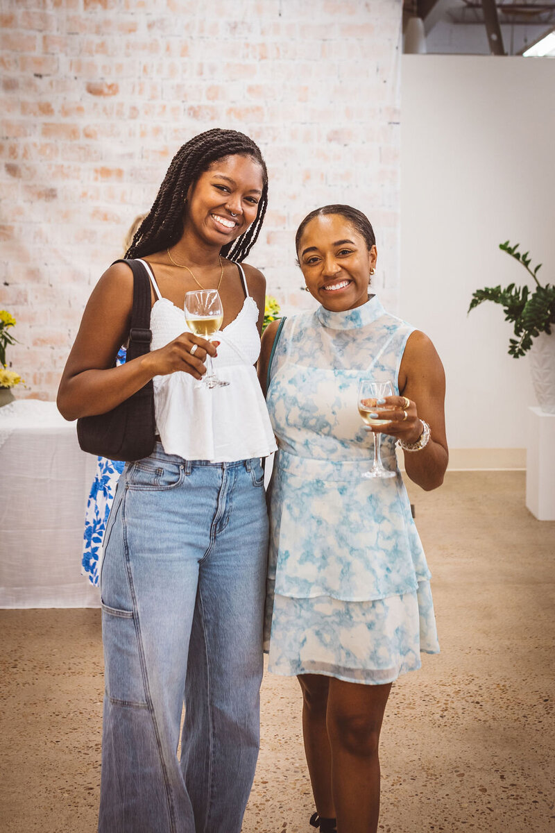 guests at wine event french wine garden in austin