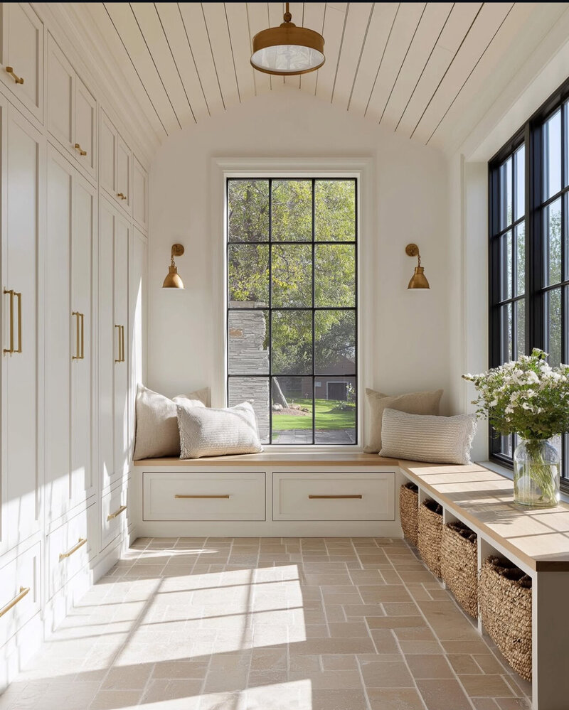 Scottsdale Spanish modern kitchen with vintage wood cabinetry and marble island by The Olari Studio, luxury interior design
