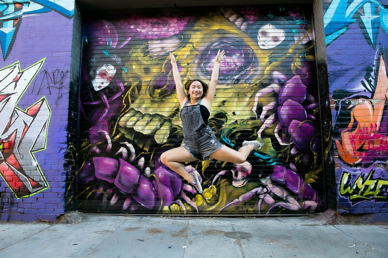 Graffiti Senior Girl Portrait in Sacramento