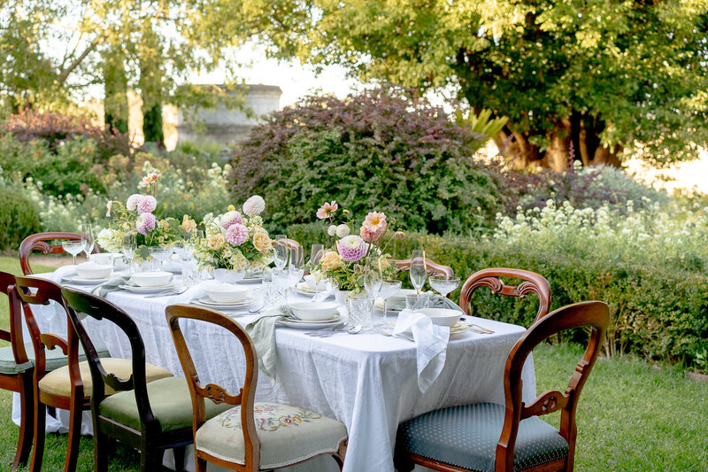 Table arrangement for a wedding in Ballarat