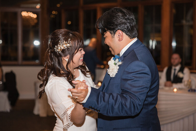 A chinese couple enjoying their first dance on their wedding night