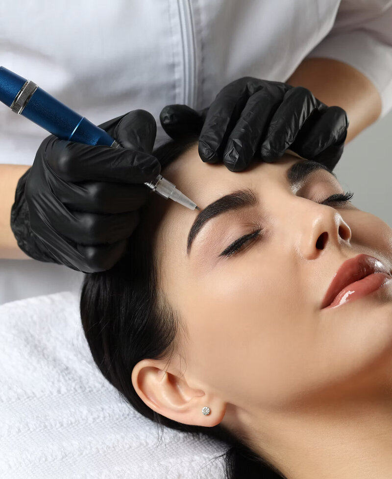 detail permanentního make upu obočí