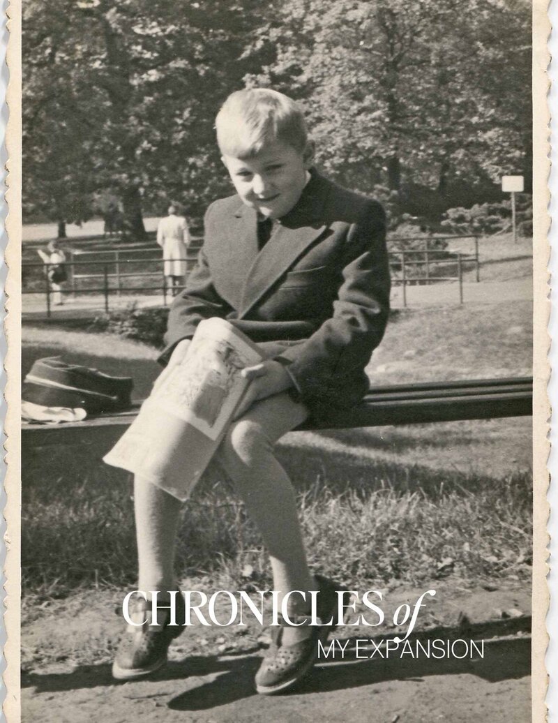 black and white photo of a boy