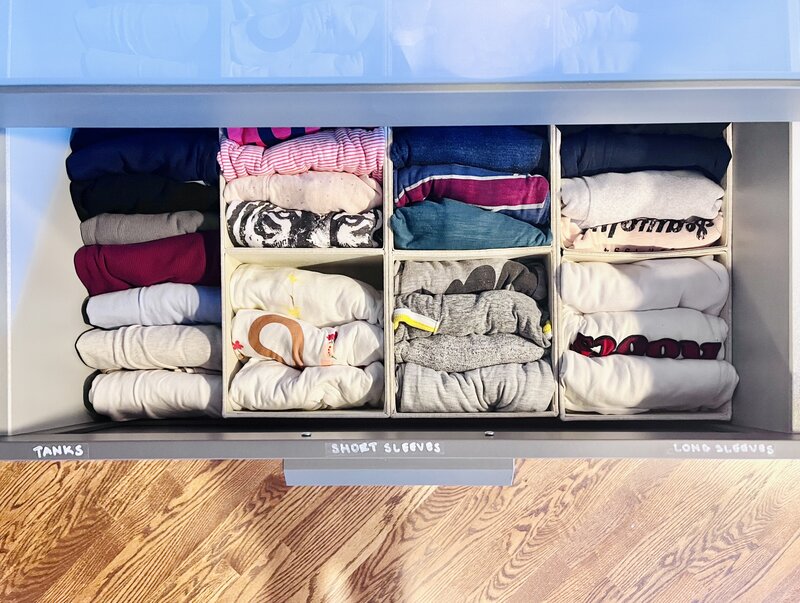 Joyful Spaces Shirts Drawer Organization