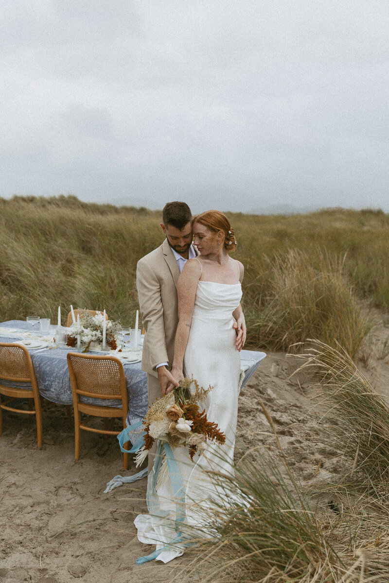 Couple enjoying wedding day in Alberta outdoors
