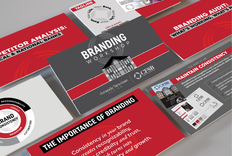 Branding workshop presentation for Community Financial Services Bank design by Amanda Newman Design in Paducah, Kentucky
