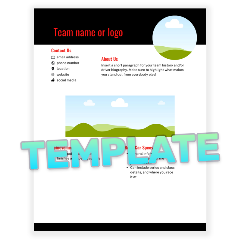 template mockup