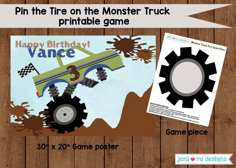 pin the tire on the monster truck etsy pic
