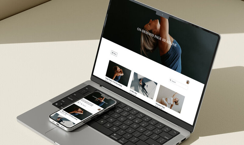 Showit website template featuring an integrated class schedule page.