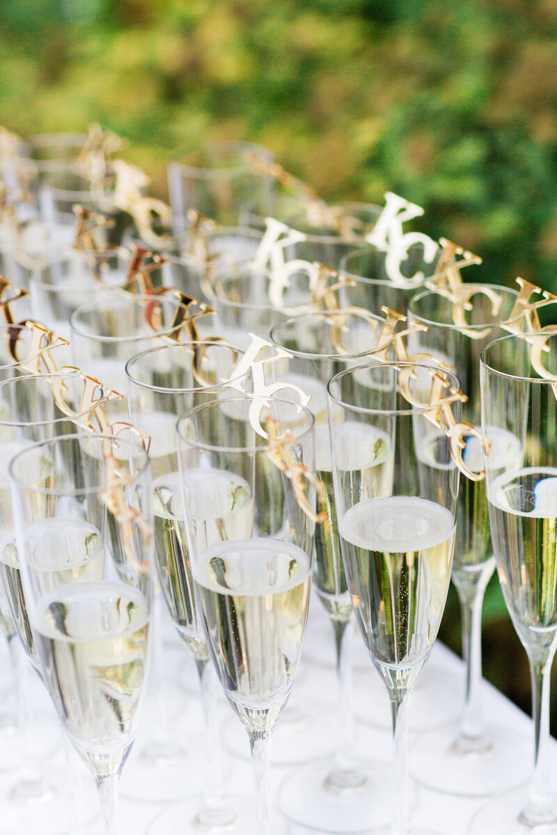 monogram champagne glasses