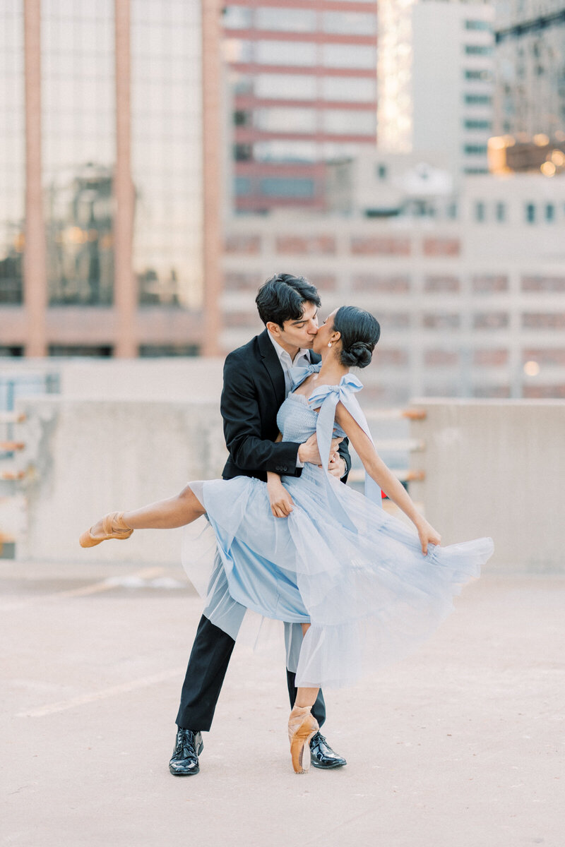 Catie and Liam celebrated their downtown Denver engagement on film at the Byron White courthouse.