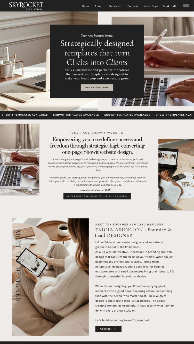 Showit Template for Creative Entrepreneurs and Coaches