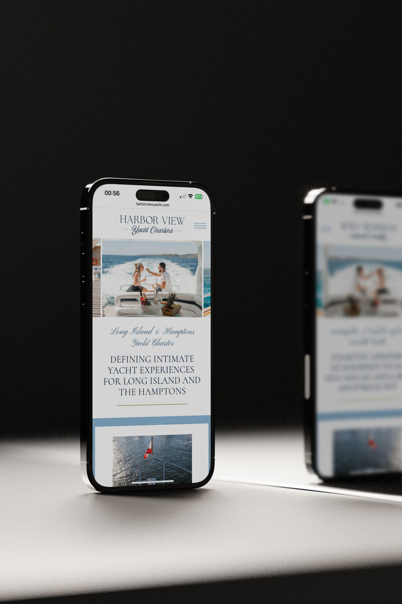 Custom website design for Harbor View Yacht Charter in New York