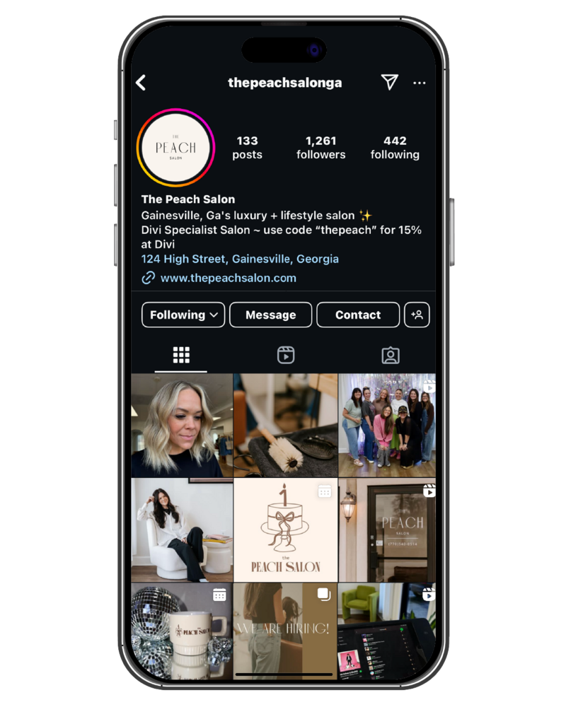 IG Screen Grab The Peach Salon
