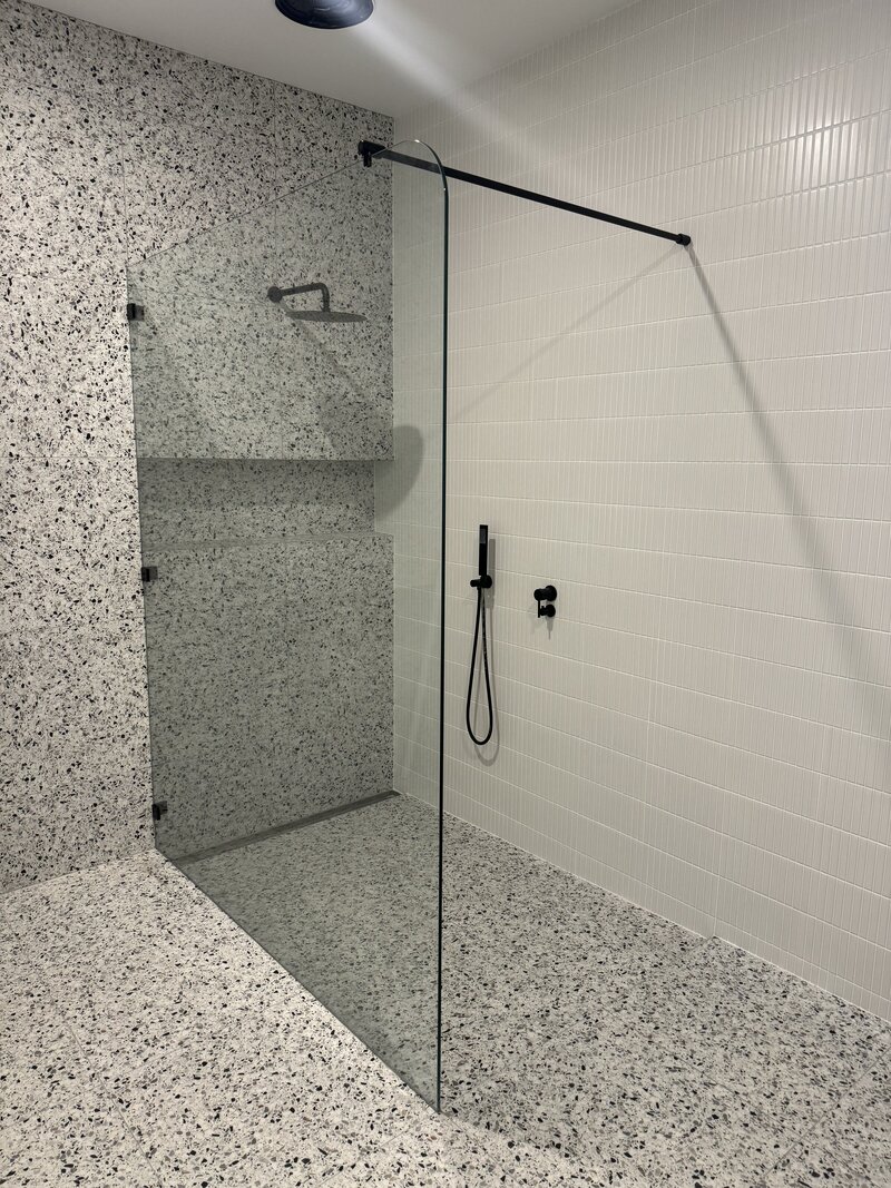 Frameless shower screen glass installation South West Victoria by South West Glass