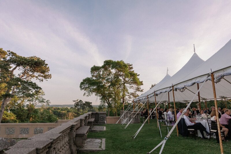 Tented wedding reception at the Crane Estate