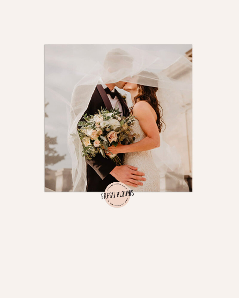 Feminine brand identity for a wedding florist, perfect for attracting stylish brides and event planners.