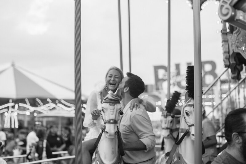 New Jersey Boardwalk Engagement-Jersey Shore Engagement and Wedding Photographer-NJ Documentary Wedding and Family Photographer-Kate Neal Photography-NJ Boardwalk Carousel
