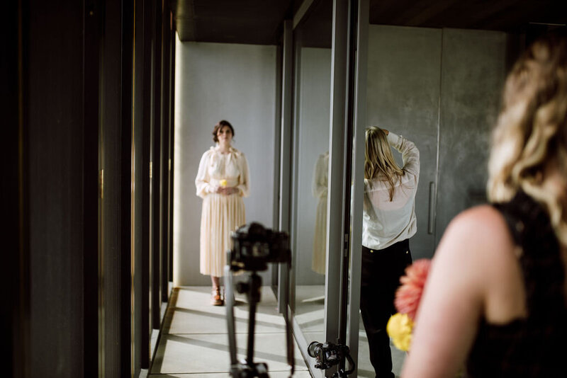The Lovers Elopement Co - Dawn Thompson photographs model for styled wedding shoot