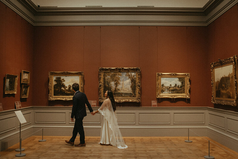 bride and groom at the Met before city hall elopement shot by Elsie Goodman Photography | NYC Elopement Packages