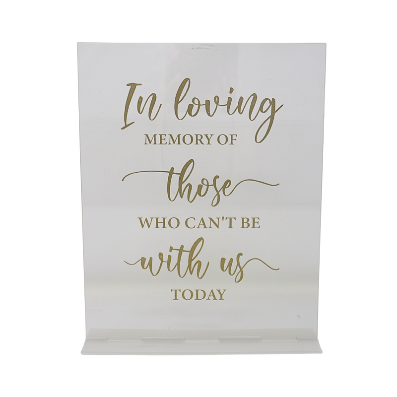 EVA In Loving Memory, Square Acrylic Gold Writing
