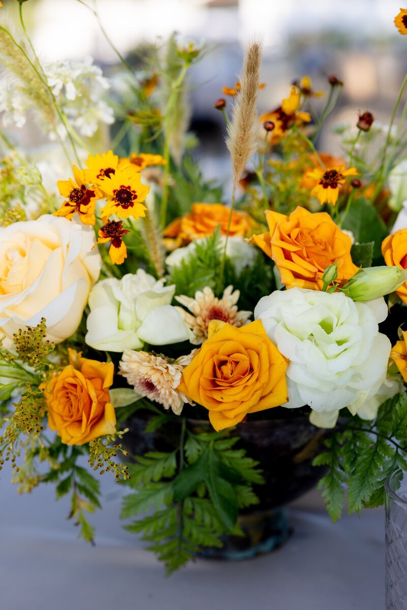 Vibrant florals for a private Coachella-themed event in Malibu. Designed by Southern California corporate florist Lilla Bello.