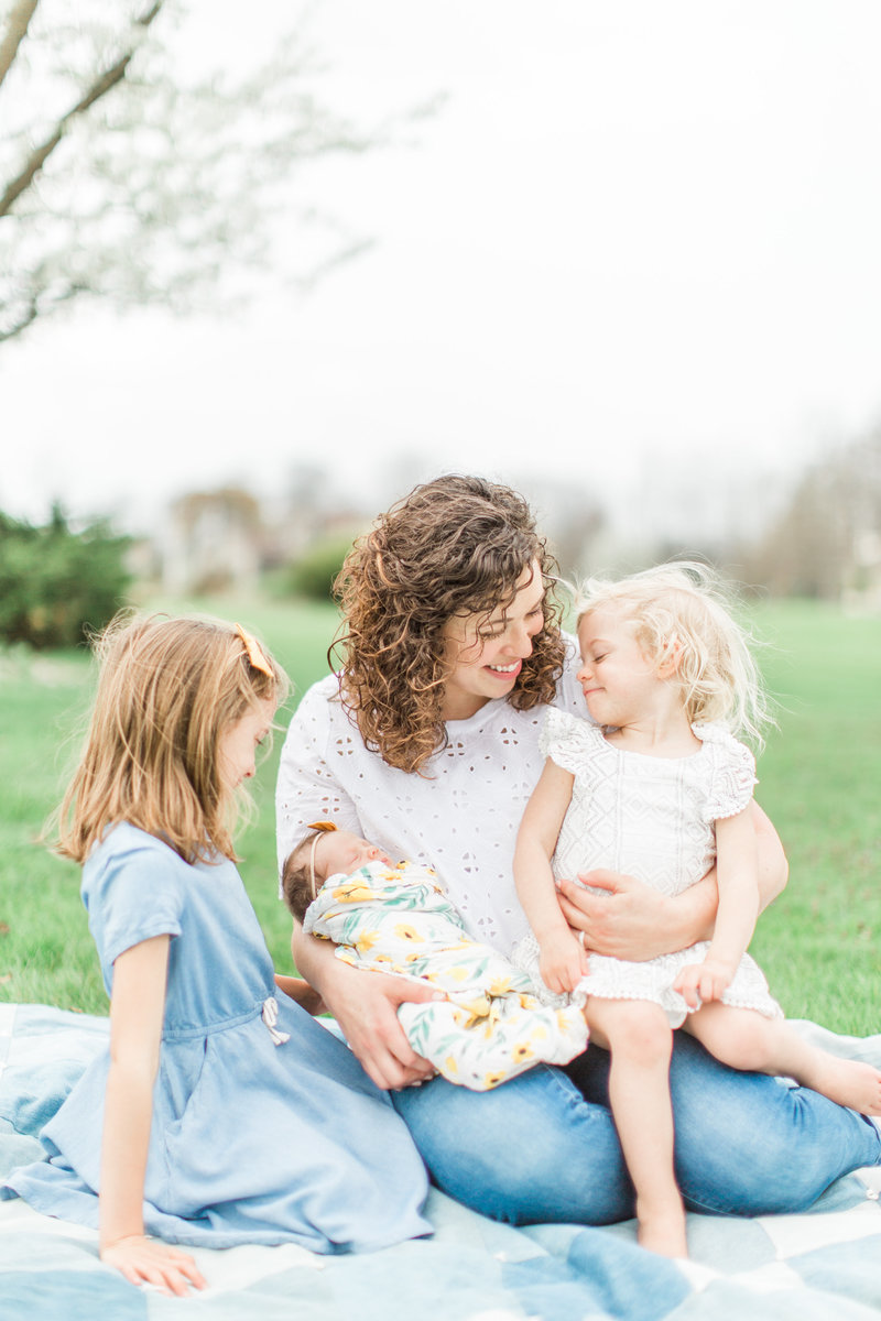 Spring Family Session Outside with Girls