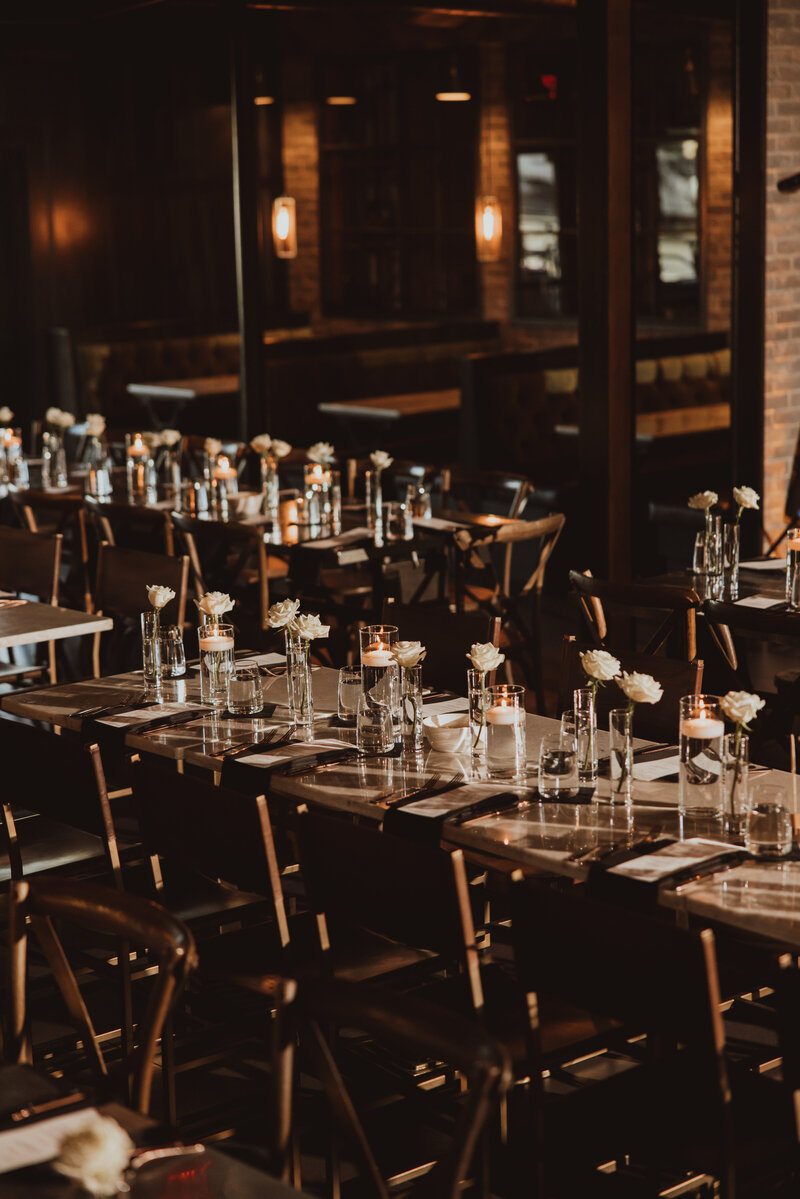 Urban Stillhouse St. Petersburg Florida wedding table set up by Day of Details