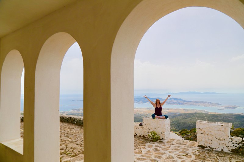 Soma Yoga Institute Founder, Liz Heffernan Poses in Paros, Greece