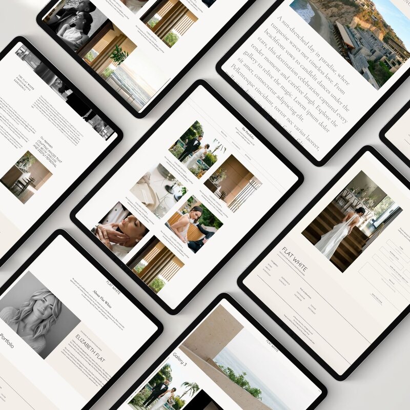 flat white tiled mockup