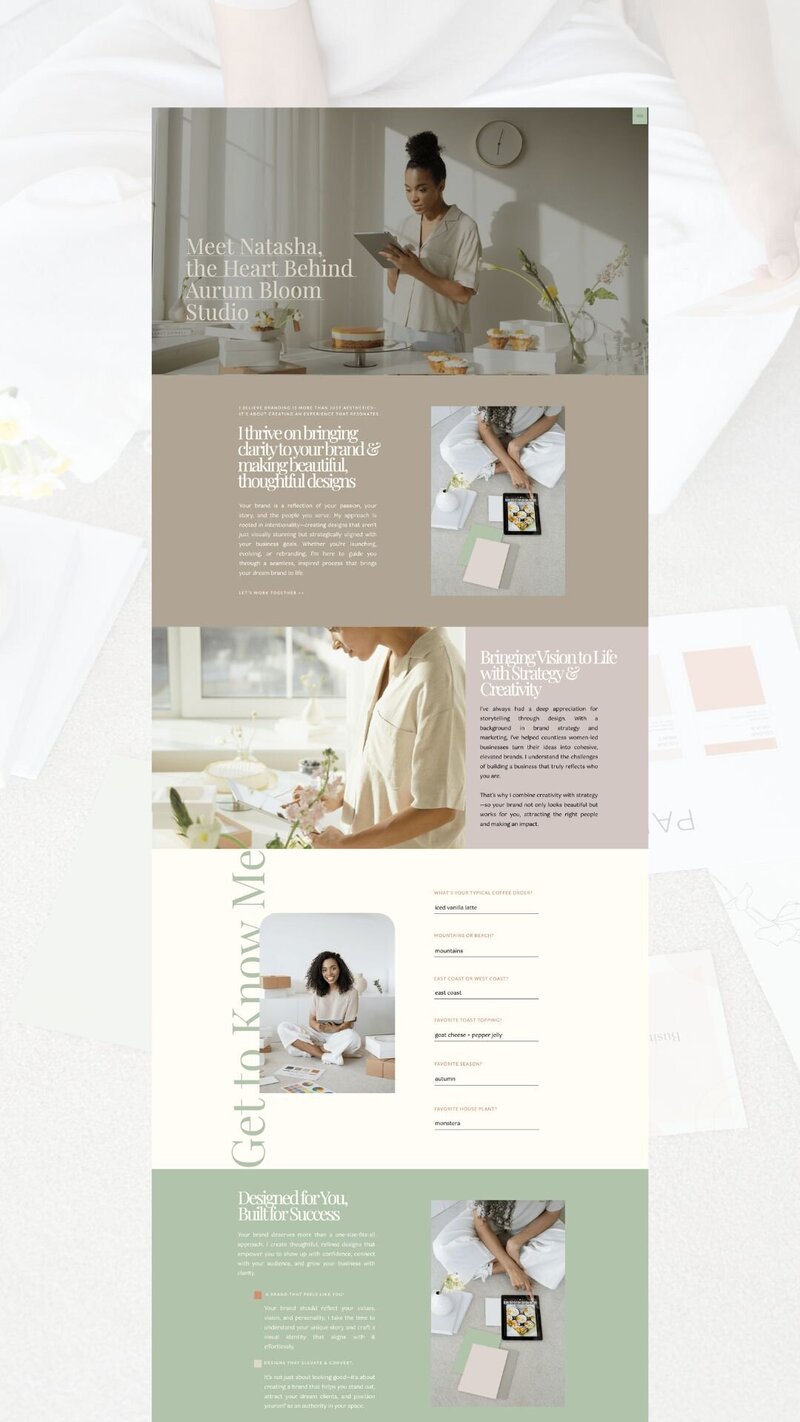 brand and website design for minimal creative design studio and boutique agency, women business owner and entrepreneur