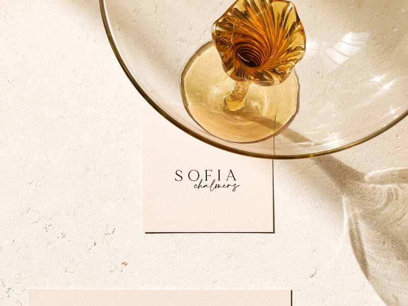 luxury printed name card for weddings with vintage amber art deco wine glass