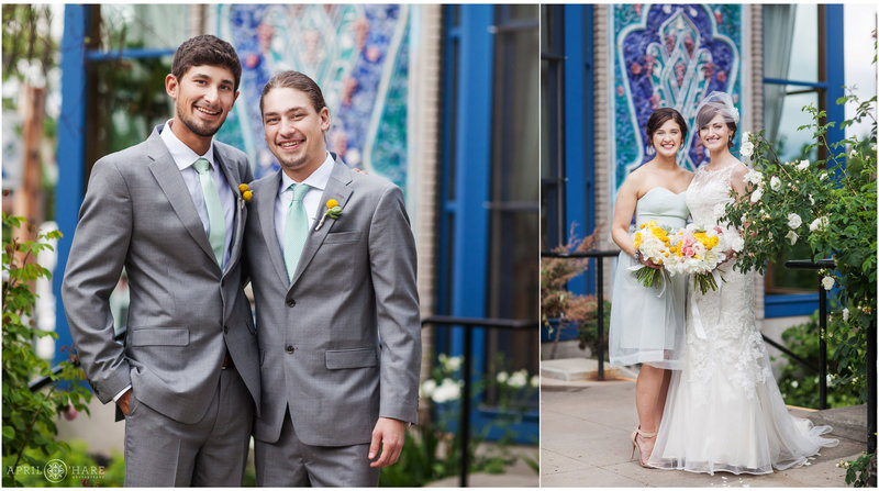 Wedding photos at the Dushanbe Tea House in Boulder Colorado