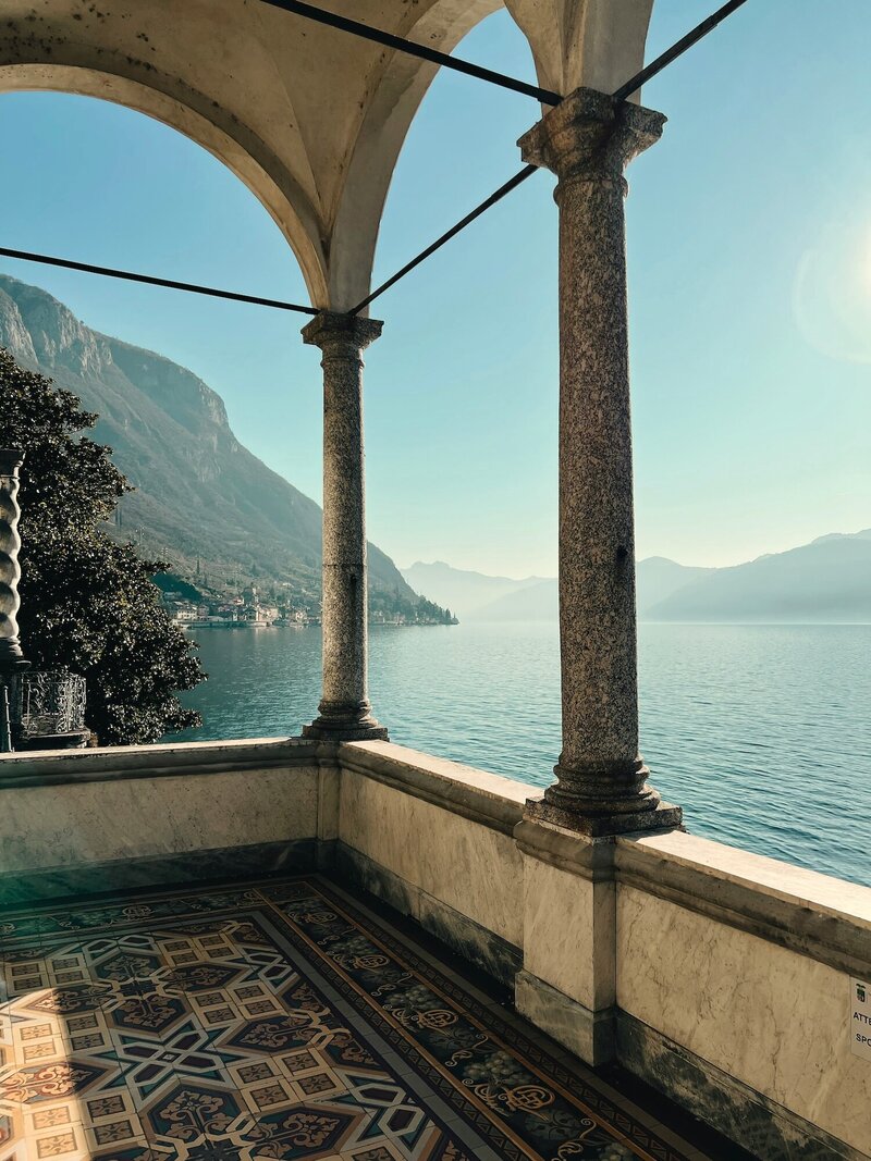 lake como terrace overlooking water