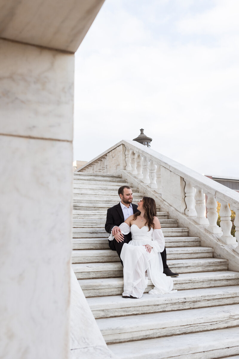 Downtown Detroit elegant engagement photography by Savvy Shoots Photography