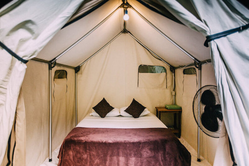 inside platform tent blue spirit costa rica